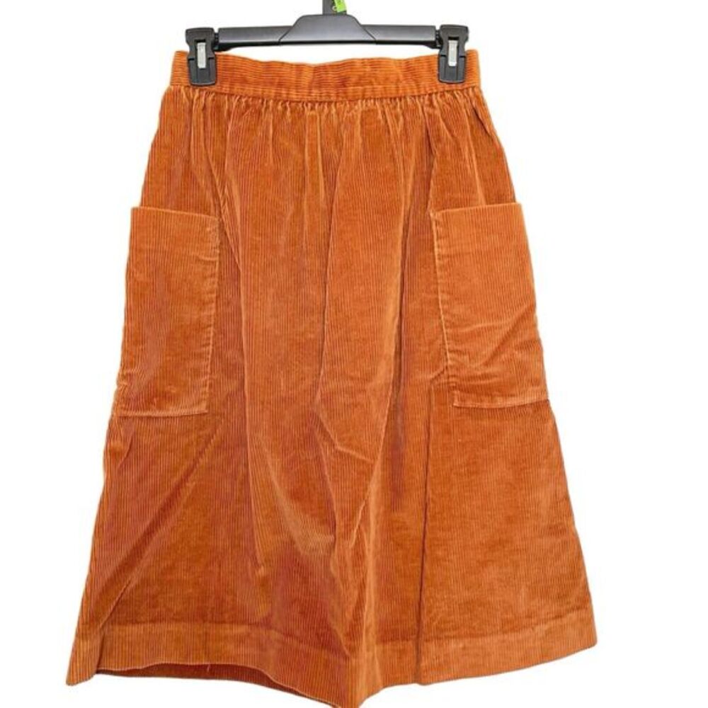 Pliers Womens Skirt Sz 7 Brown Corduroy Preppy Dark Academia High Waist Western